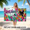 Cat Theme Soft Beach Towel Personalized Custom Name Text Towel Portable for Beach Pool Travel