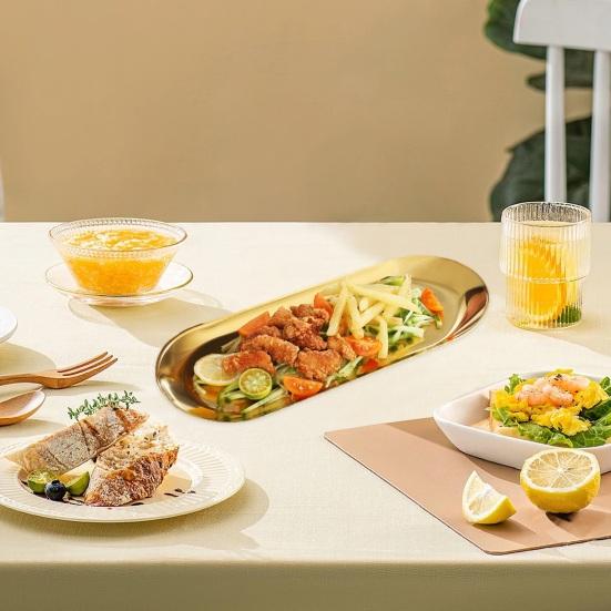 Placă de grătar din oțel inoxidabil, strălucire în oglindă, de calitate alimentară, sigură pentru mașina de spălat vase, gustare multifuncțională, desert, servire de mâncare cu legume