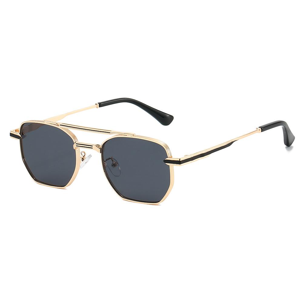 

Men s Fashion Square Frame Sunglasses Simple Stylish Metal Frame Design for Outdoor Sun Protection Durable UV400 Lens as pictures