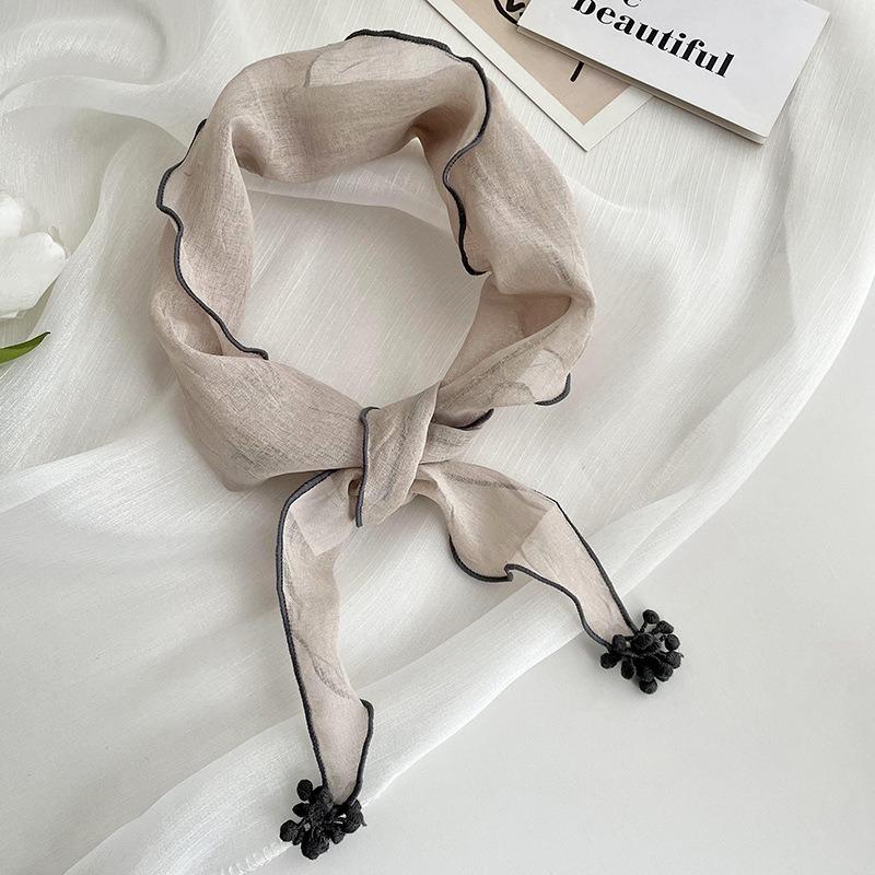 Triangle scarf scarf women's summer thin gauze pendant small scarf scarf scarf shawl silk scarf high-end headscarf headband