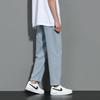 Dingfengbaoluo Men's High Street Loose Straight Cropped Jeans
