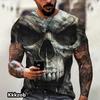 Skull Graphic Horror Print Tops Short Sleevemen's T-Shirt for Men Clothing Fashion Casual Oversized Tee Shirt Street Clothing