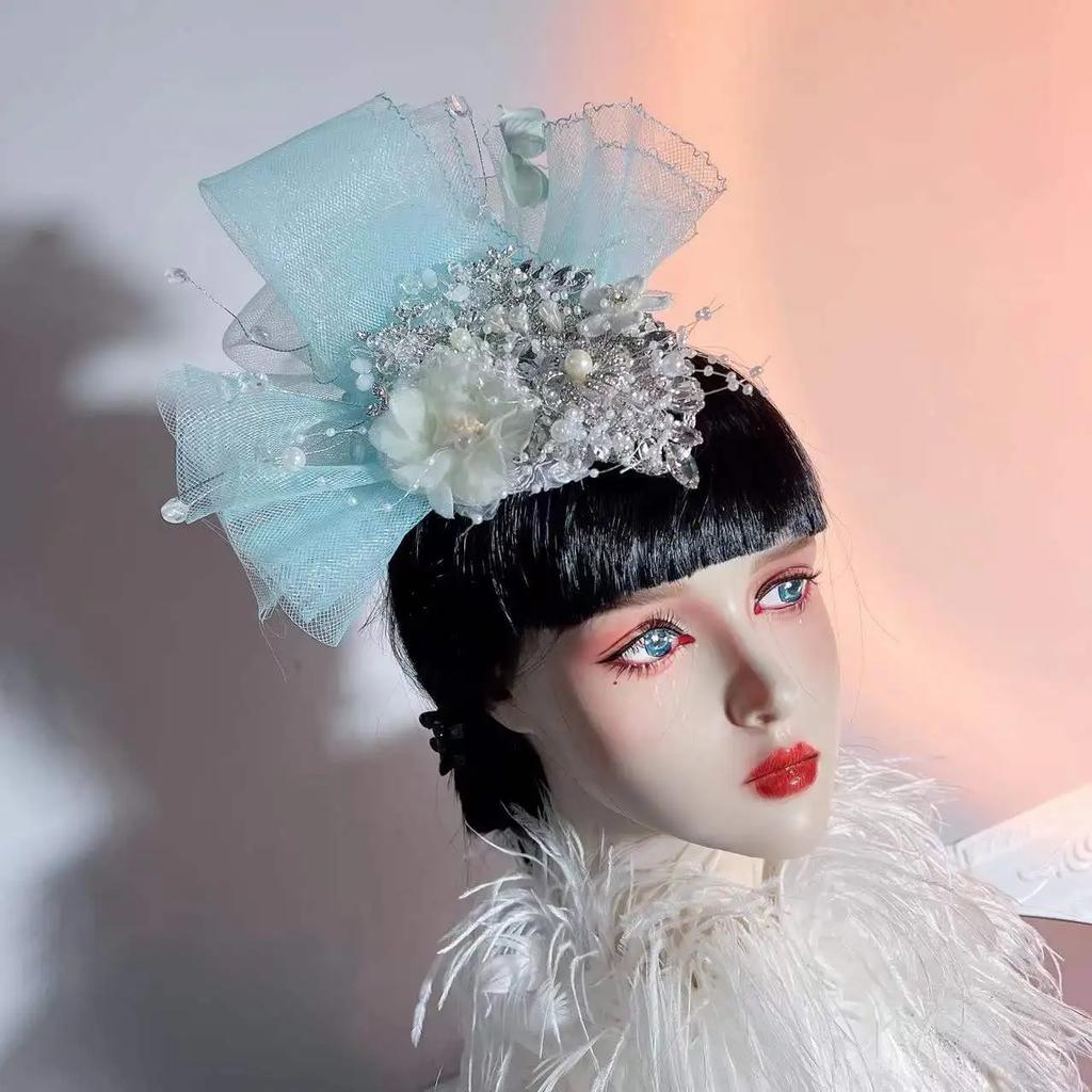 Lolita Fairy Butterfly Halo Crown Headpiece Bridal Wreaths Flowers Headband Women Girl Mermaid Princess Elf Cosplay Headdress