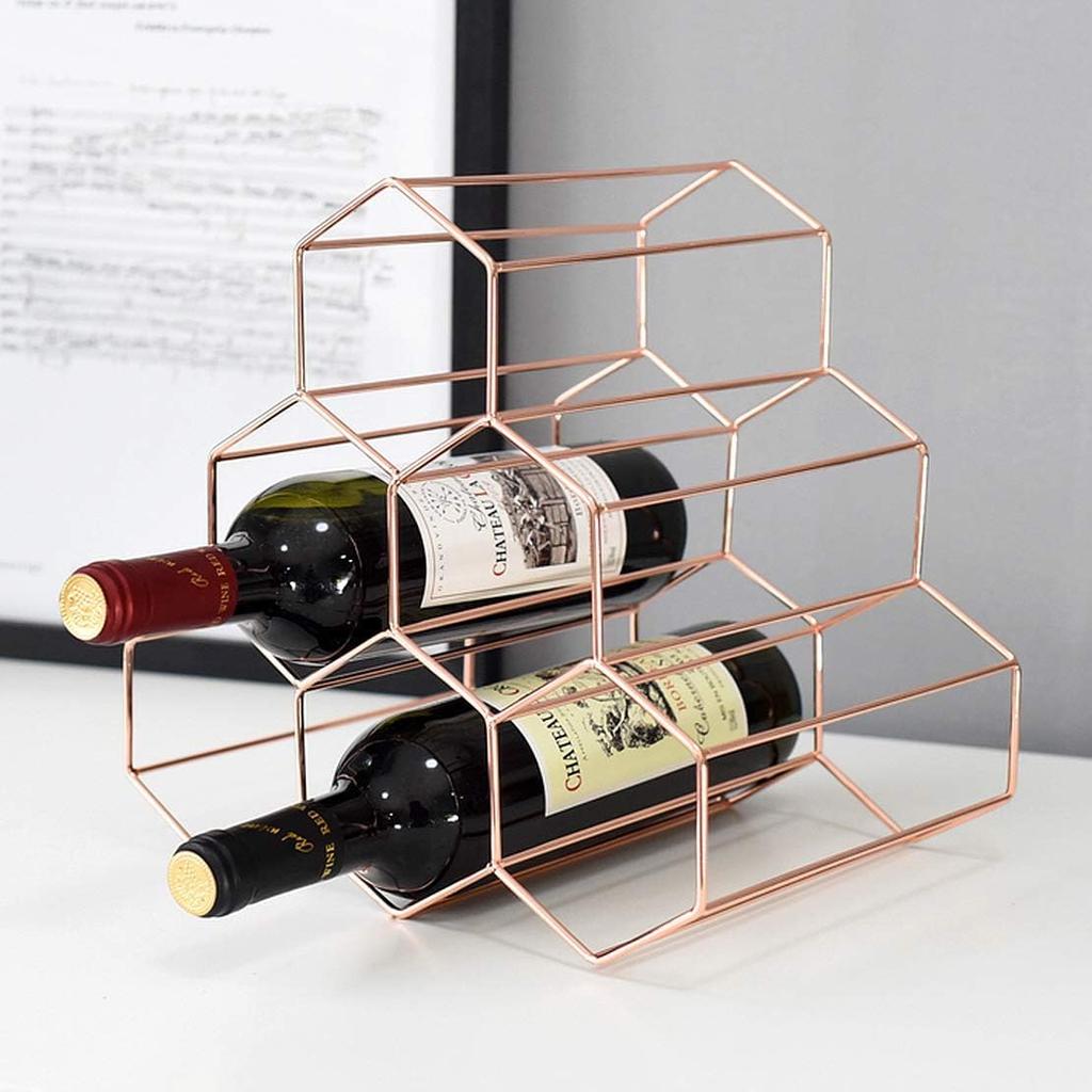 Anberotta Wine Rack Holder, Holds 6 Bottles of Wine or Champagne, Storage Case, Stand, Interior Decor, N-W54