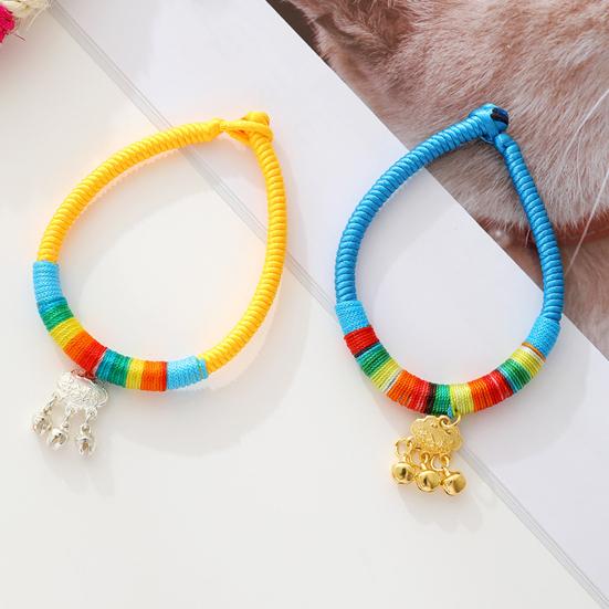 Pet Collar Vibrant Color Wear Resistant Polyester Pet Weave Longevity Lock Necklace Dog Collar Pet Supplies