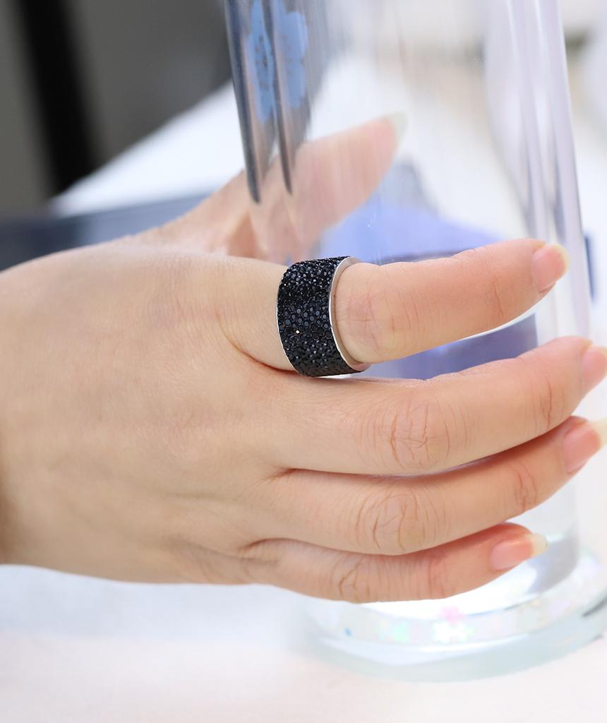 Wholesale 8 row Crystal Rings for Women Austria Crystal Ring Stainless Steel Bijoux For Women Wedding