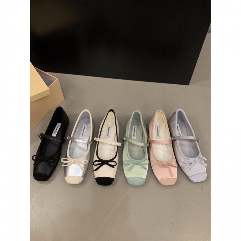 2025 Spring and Autumn New Flat-bottomed French Small Fragrant Mary Jane Single Shoes Women's Shoes Square Head Ballet Shoes