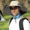 Outdoor Hat with Dual Power Supply Wide Brim Sun Hat with Built-in Solar Fan Fishing Hiking Gardening Hat