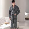 Dicker Flanell-Bademantel für Paare im Winter - Warmer Korallenfleece Langer Bademantel für Damen und Herren