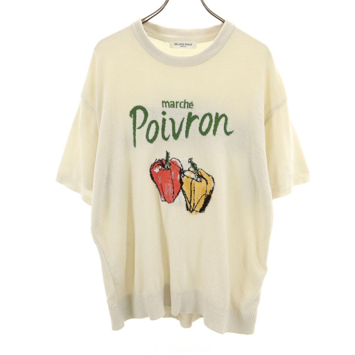 

GELATO PIQUE HOMME Five-quarter sleeve Room wear L off white pullover Men s Used