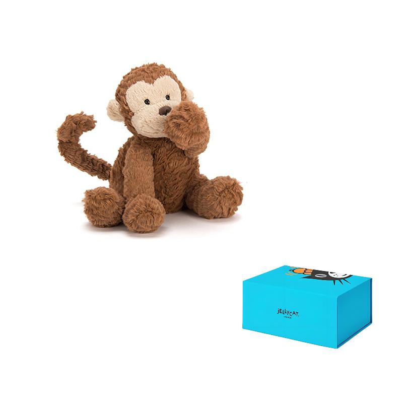 

JELLYCAT Wavy Fur Series Animal Monkey Brown Doll Plush Doll 23cm high Medium Size 23cm коричневый