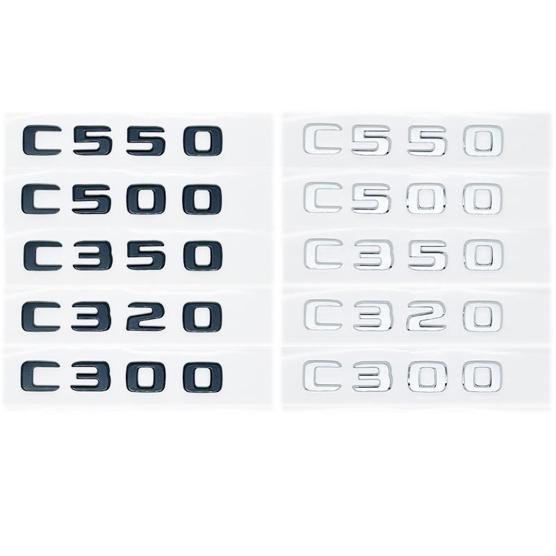 Mercedes Benz C180/C200/C220d/C250d/C260/C300d 4MATIC 3D Glossy Black ABS Letters Emblem - W205 Coupe Trunk Logo Sticker QG2