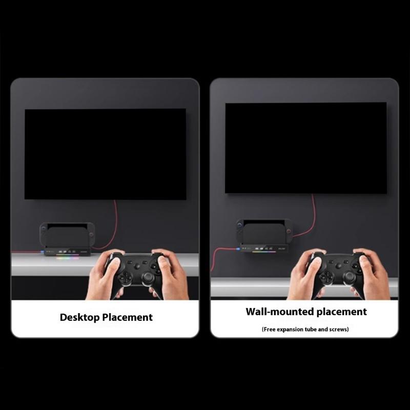 Cooling Dock With Adjustable Double Fan Active Cooling Tool Multiple Port Center Lighting Wall Mountable Design for switch2