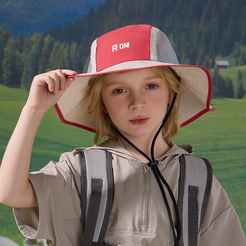 

Childrens Outdoor Sun Hat With Large Brim And Breathable Nylon For Summer Play And Sun Protection червоний