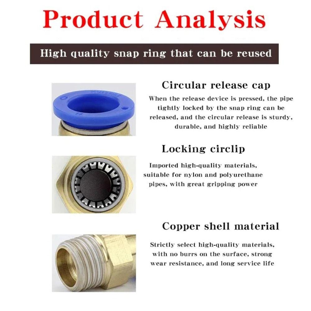 Quick Connect Brass Pneumatic Fitting PC 4 6 8 10 12MM Multi Size Hose Fittings Pneumatic Connector Air Tools