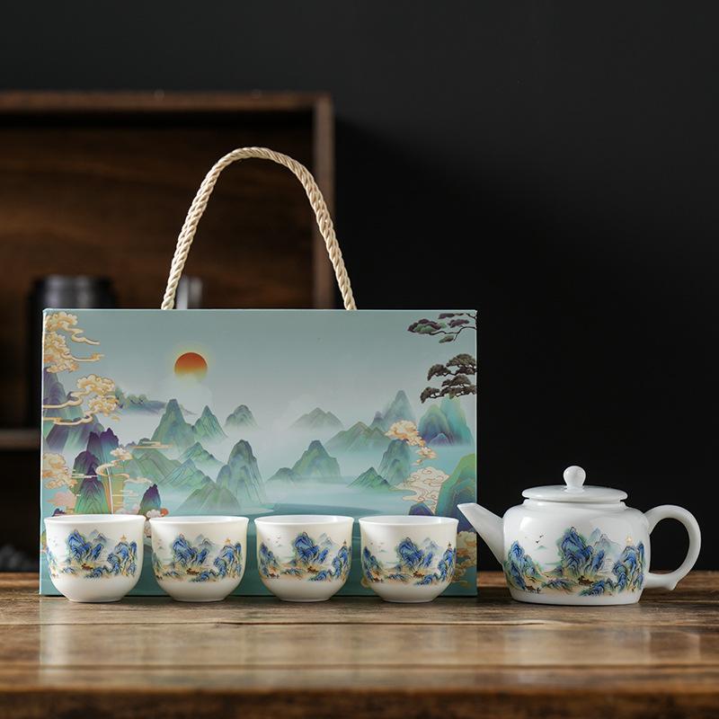 Ceramic Merchandise Gift Box Tea Set Business Company Event Gift Customization