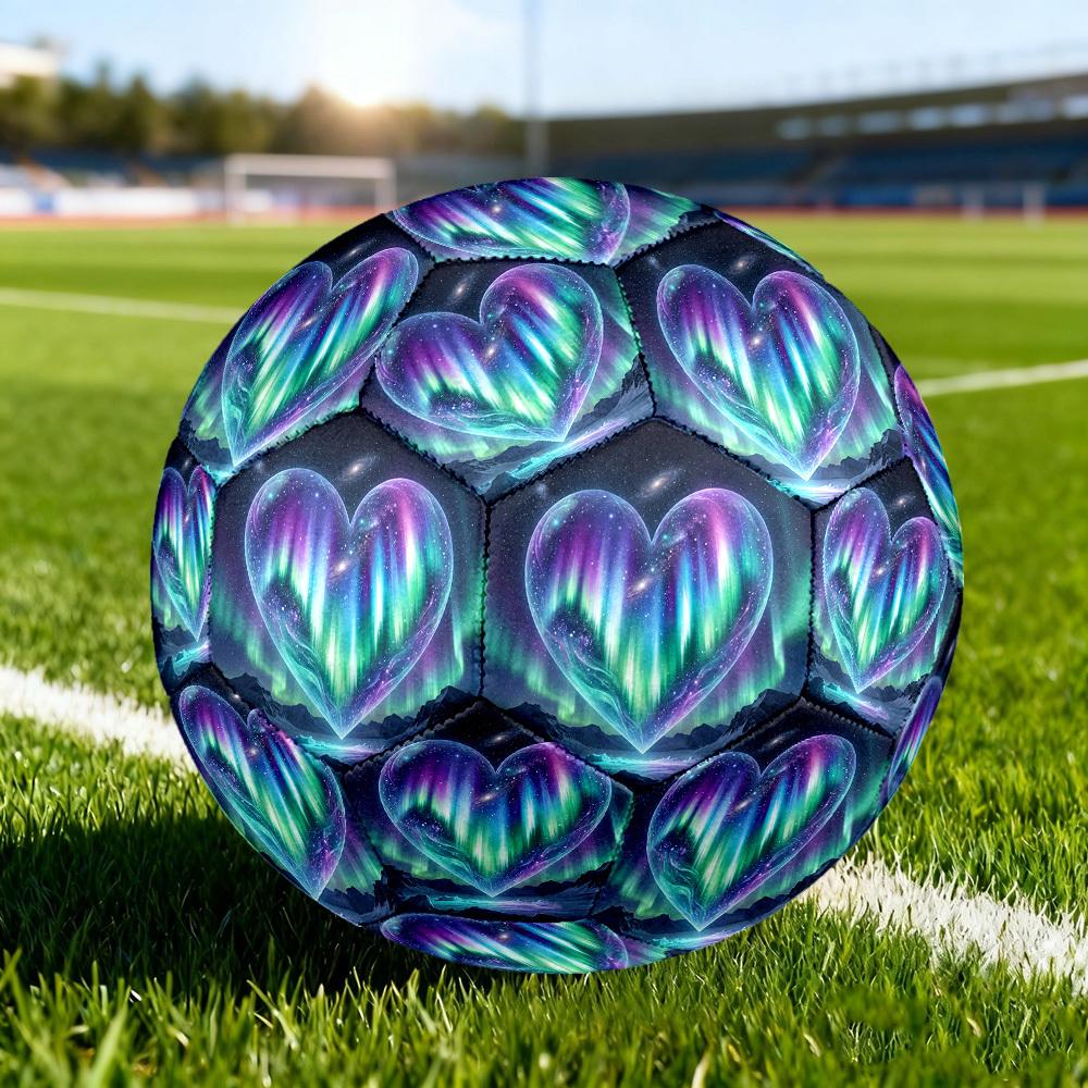 1pc Heart Aurora Size 5 Soccer Ball Professional Match Training Football Indoor &Outdoor Sports Ball Training Ball Lightweight Durable y18