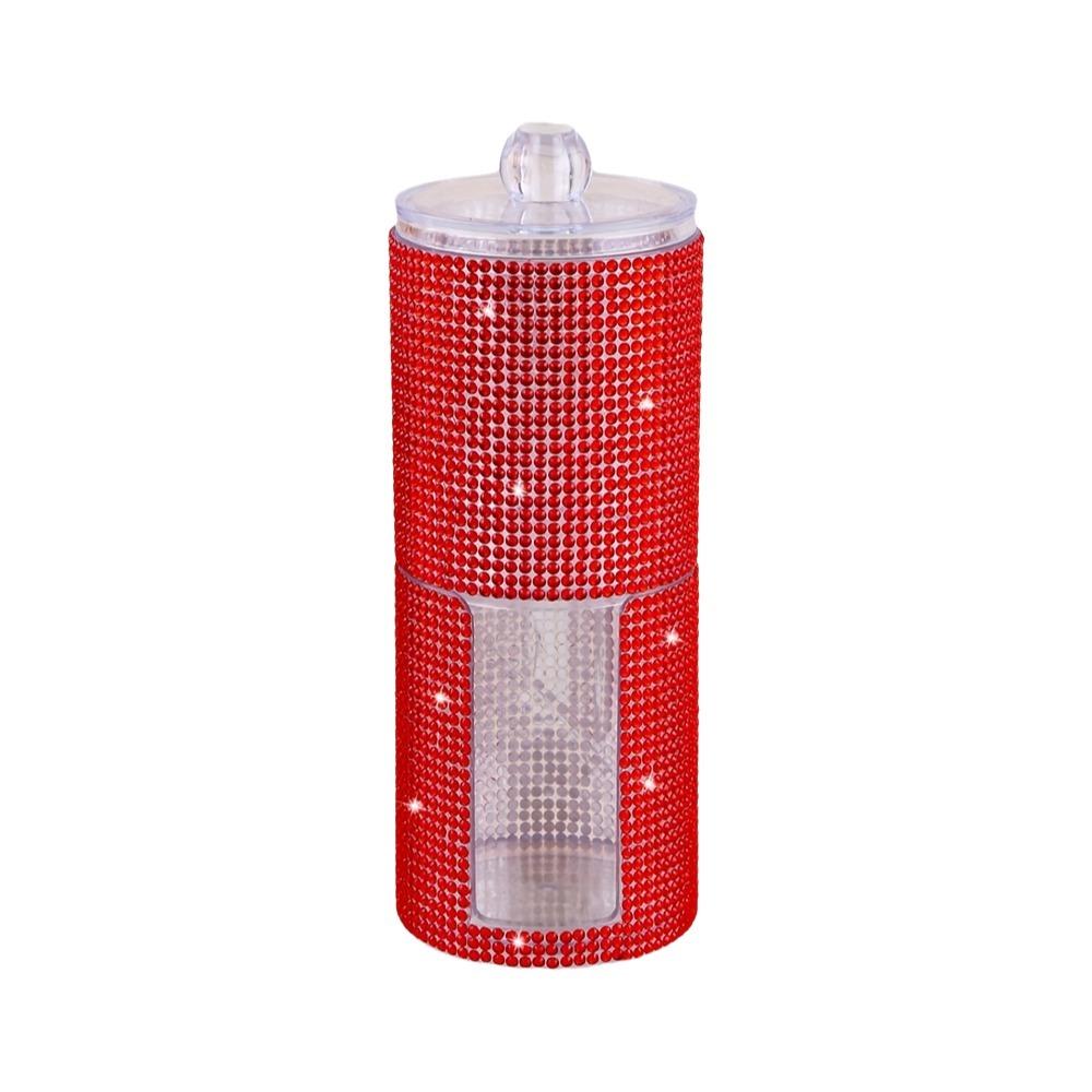 

Plastic -Studded Storage Box Round Cotton Swab Storage Box for Living Room