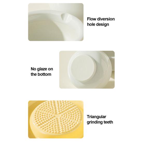 Ceramic Ginger Grinder Portable Grinding Bowl Juicy Delicious Grinding Tool for Grinding Fruits Vegetables Garlic Cheese