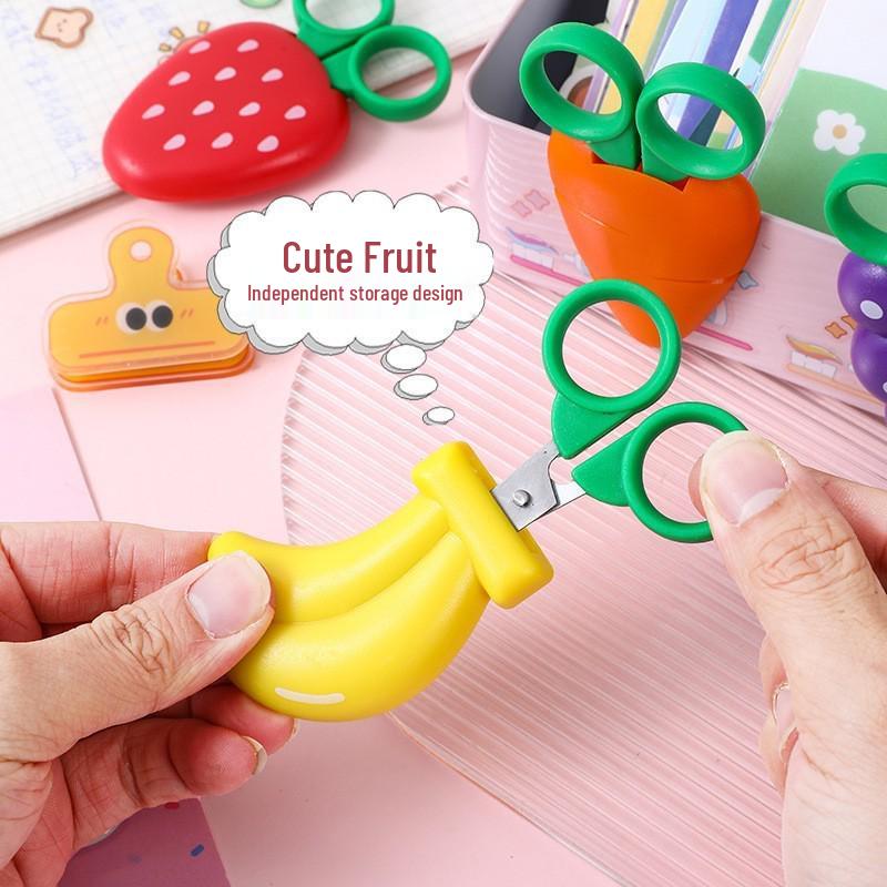 Colorful Kids' Round-Head Craft Scissors with Magnetic Closure