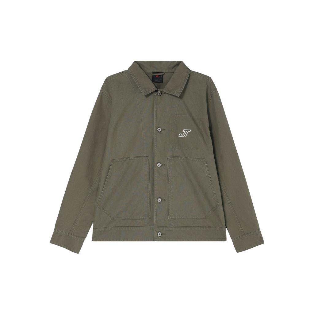 Jordan Tatum Chicago Solid Color Polo Comfortable Long Sleeve Jacket Men Jacket Olive-Green HM3881-222