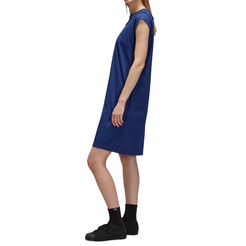 Adidas Y-3 Fashion Comfortable Aesthetic Simple Short Sleeve Dress Women Dresses Blue JM3223