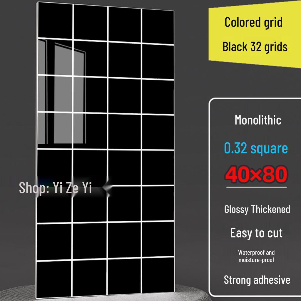 Imitation Tile Aluminum Composite PVC Self-Adhesive Kitchen Oil-Proof Wall Sticker and Wainscoting Panel.