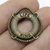 20pcs Life-Ring Ships Wheel Helm Rudder Sailboat Charms Tibetan Bronze Silver Color Pendants Antique DIY Handmade Craft