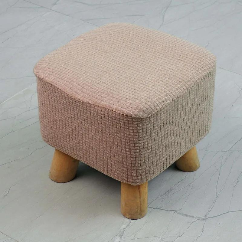 

Эластичный квадратный чехол для табурета, съемный чехол для подставки для ног, моющийся чехол для пуфа, защитный чехол для подставки для ног, мебель для табурета