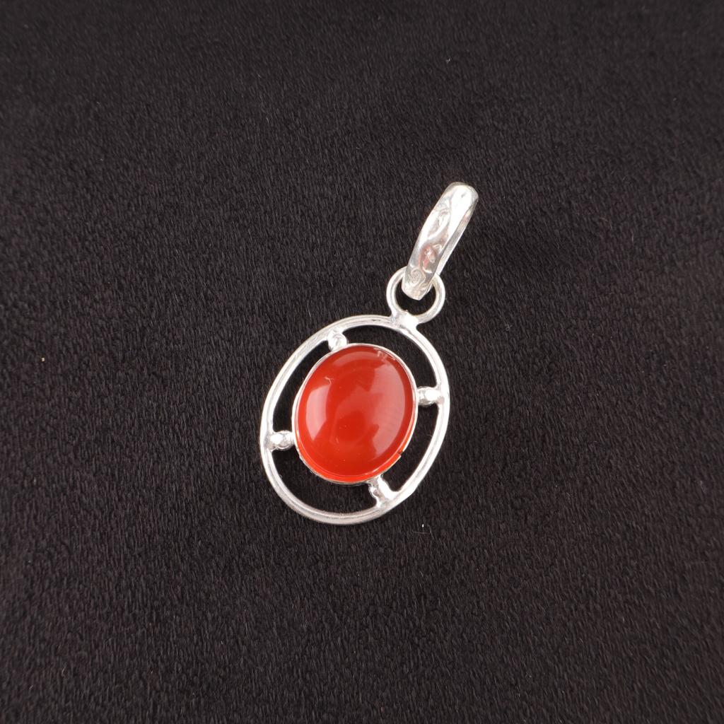Oval Natural Carnelian Daughter Gift Handcrafted Boho Pendant Jewelry 925 Silver PP-6-31
