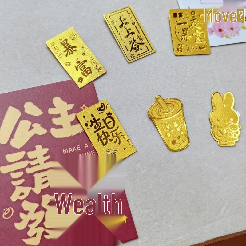 Pure Gold 999 Princess Wealth-Attracting Phone Sticker - Small Gift for Prosperity