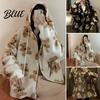 Winter Hoodie Coat Women Loose Hooded Long Sleeves Animal Print Plush Keep Warm Zipper Cartoon Bear for Outdoor