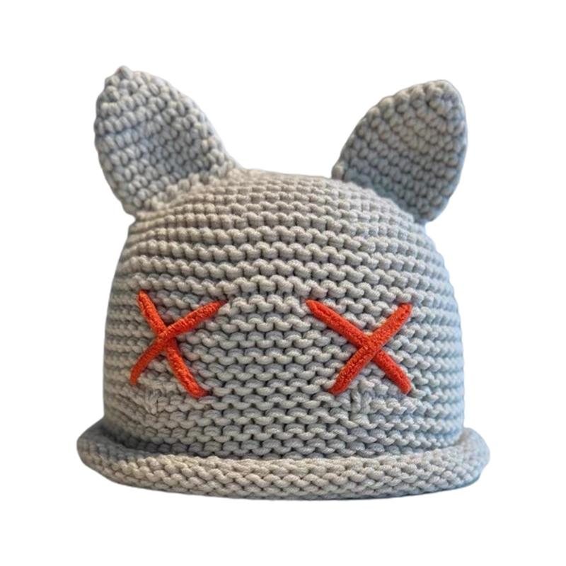 

Популярная шапка-бини с помпоном и вязаная шапка-бини с кошачьими ушками, женская зимняя теплая шапка, милая панама для девочек, мягкая дышащая шапка-бини покинуть белый