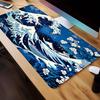 Waves Mouse Pad Large Computer Office Game Table Mat Rubber AntiSlip Stitched Edge Keyboard Mats 90x40 Xxl Desk Pads