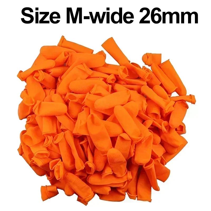 

100/50/5Pcs Orange Non-slip Finger Cots Anti-static Latex Coats Disposable Fingertips Protector Gloves Industry Cot Wholesale 5 PCS