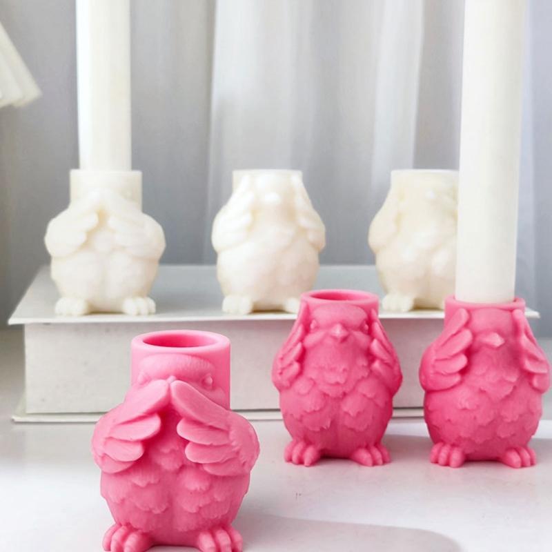 Round Silicone Candlestick Mold Portable Accessory for Making Unique Home Decoration for Column Candle and Tealights