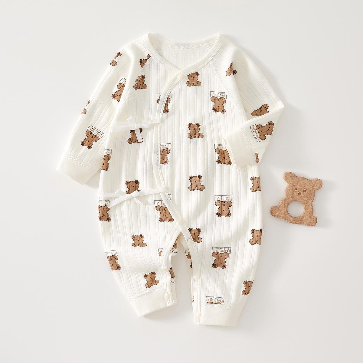 

Комбинезон с длинным рукавом из чистого хлопка для новорожденных: Круглогодичный боди без костей для мальчиков и девочек Size 52