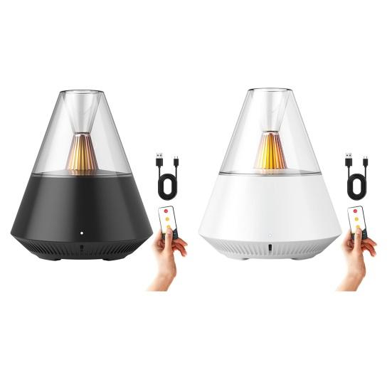 Essential Oil Diffuser, Cool Mist Humidifier for Home, 150ml Aroma Diffuser with Flame Effect LED Light, Auto Shut Off Quiet Humidifier for