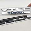 3D ABS Chrome Black Logo VTEC TURBO Badge Car Rear Trunk Sticker Emblem Decal Badge For Honda Civic Accord CRV Auto Accessories aky256