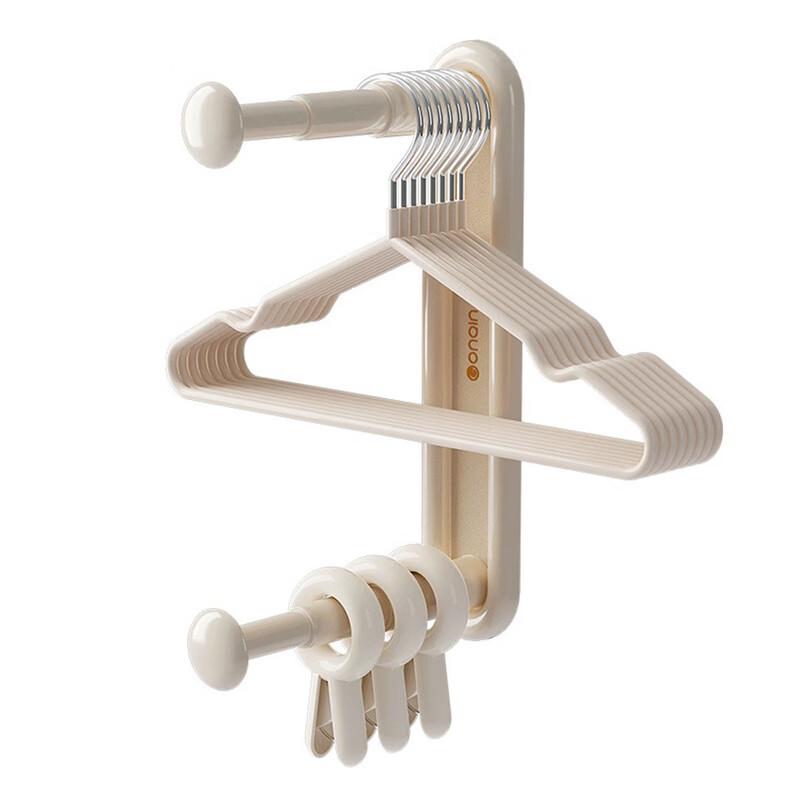 Wall-Mounted No-Punch Hanger Storage Rack