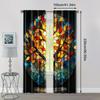 2pc,  Window Drapes Color Mosaic Tree Art 100% Polyester,Without Electricity Family Party Decoration Perfect for Holiday