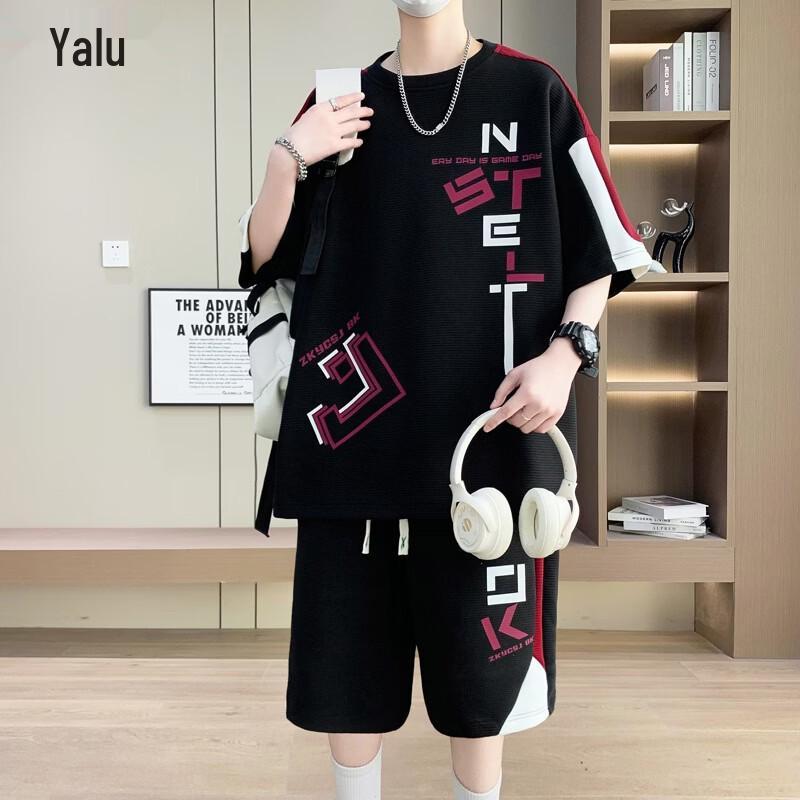 Yalu Men s Summer Casual Short Sleeve & Shorts Set 4XL