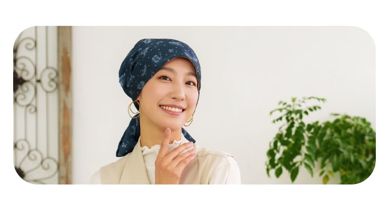 MY Medical Care Nemophila One Size Fits for Hair Loss [KISS LIFE] Hat, Hat, Women's, Cute, Stylish, 100% Cotton, Pattern, All, Cancer, Chemotherapy,