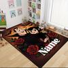 Custom Name Unicorn Pink Flowers Carpet Rug Customizable Soft Washable Anti-Slip Home Living Room Sofa Mats Personalized Rug. 0909122