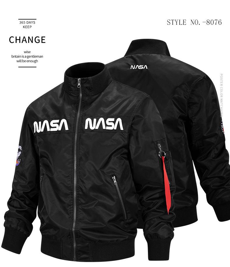 Astronautská nadměrná pánská baseballová bunda - Volný střih, jarní/podzimní kabát