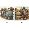 Westlicher Cowboy-Aufdruck Kreuzstich-Set DIY 11CT Stickerei Handwerksset Heimdekoration