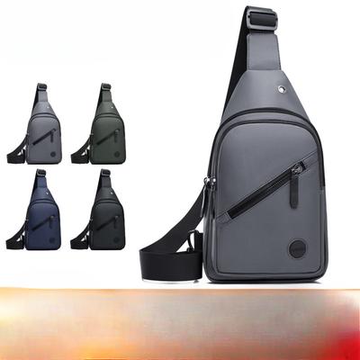 Chest Bag Men's Fashion Joker Solid Color Simple New Large Capacity Outdoor Travel Portable Waterproof Messenger Bag.