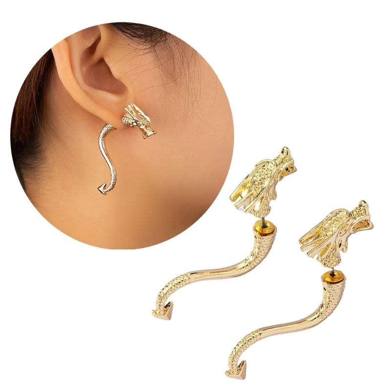 Dragon Studs Earrings Ear Studs Irregular Ear Pins Fashionable Ear Jewelry Dragon Ear Pendant Gift for Fashion Lover