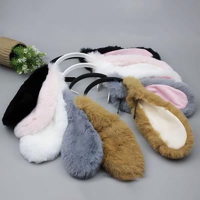Serre-tête Oreilles de Lapin Mignonnes Peluche Lapin Cerceau à Cheveux Coiffure Costume Cosplay Accessoires pour Cheveux pour Adultes Fête