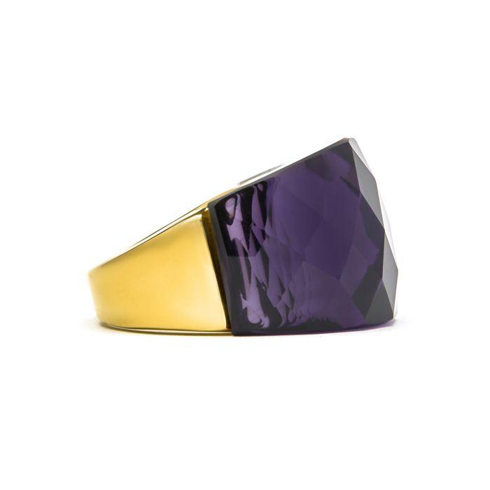 Bague - Luxenter - Fadino - Or jaune 18 carats - Quartz hydrothermal Onyx - Pourpre